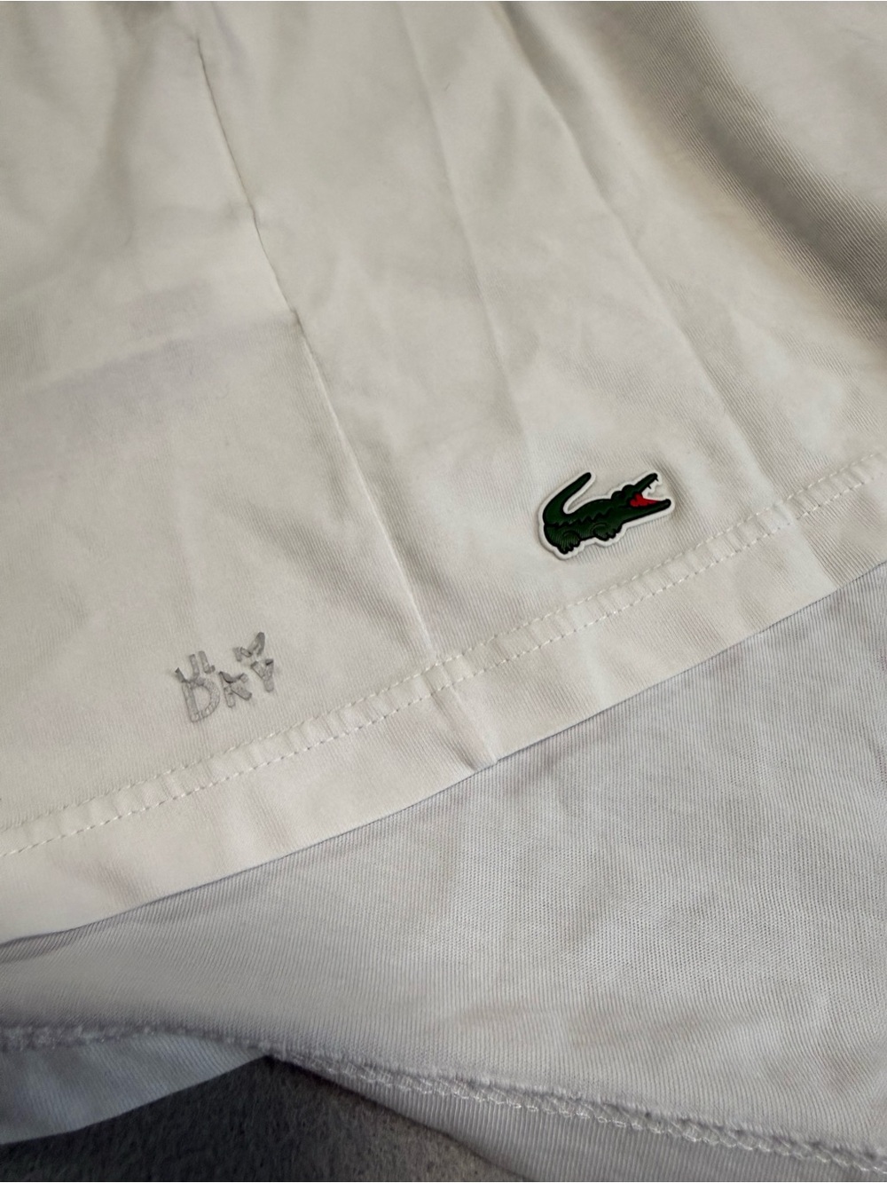 Lacoste White Tee with Red and Black Striped Graphic - Picture 4 of 5